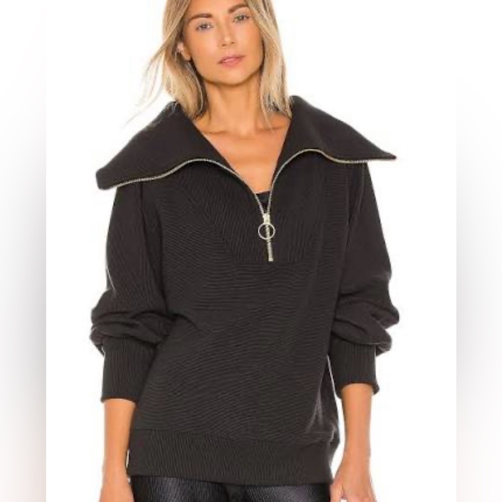 Varley Black Ribbed Sweater